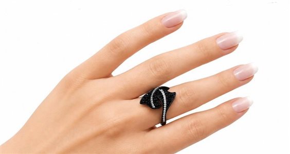 Anneau Giorgio Visconti Femme CHAPTER THREE in Titane Diamante Black 1.01 Ct AB17649N - AB17649N